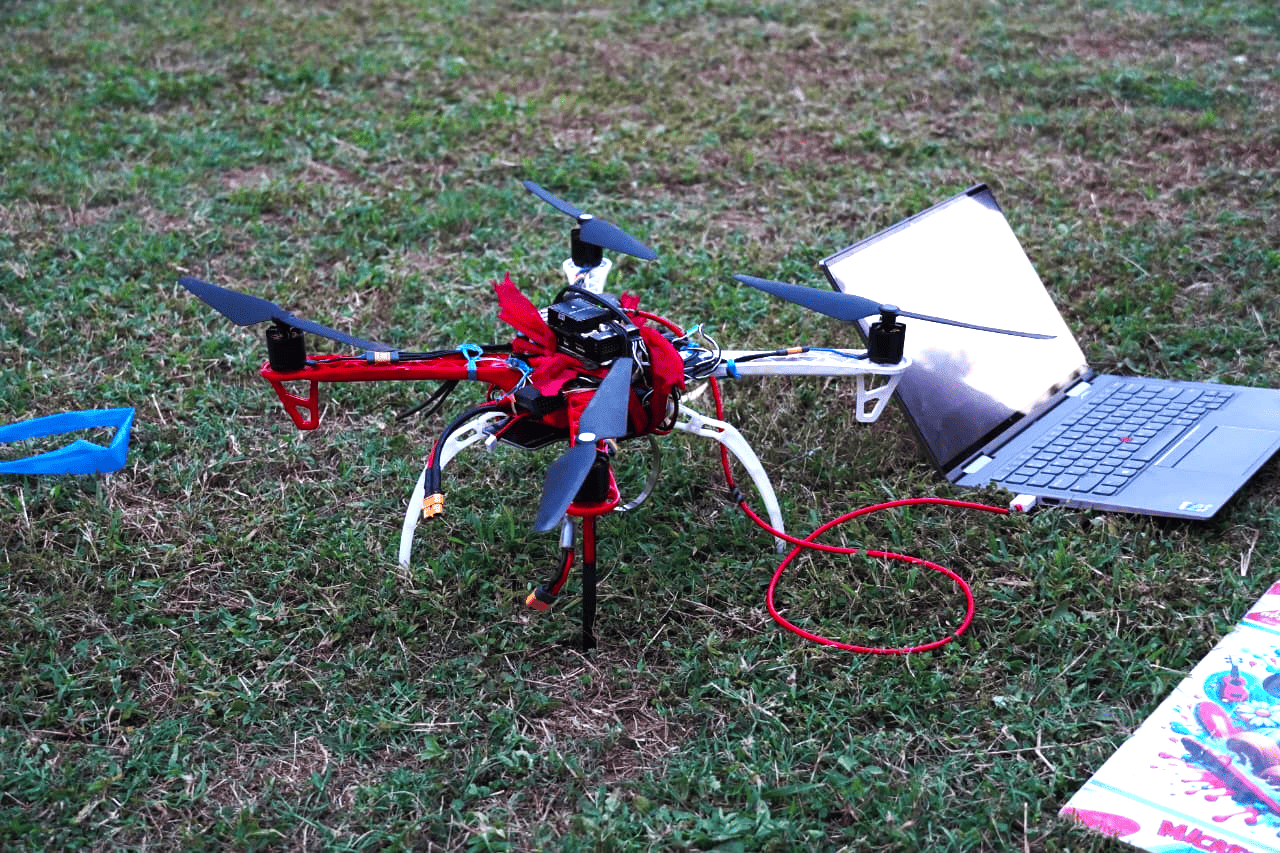 Close-up of the assembled DRISTI drone