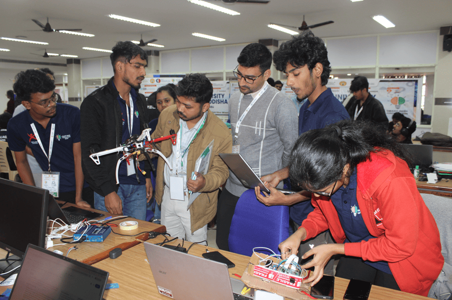 Nodal in-charge inspecting the drone
